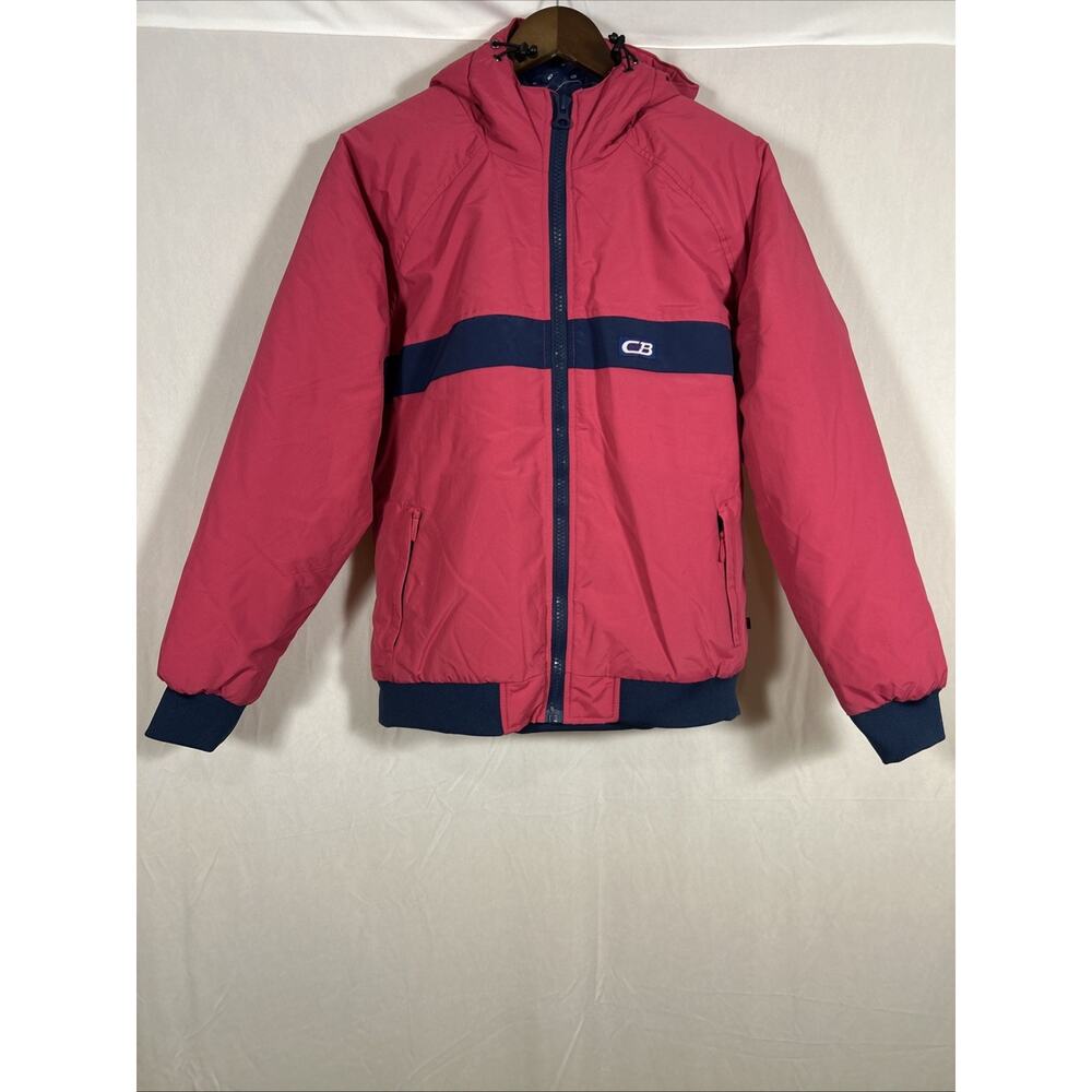 CB Sports Womens Pink Puffer Jacket Hooded Full Zip Coat Large NWT Primaloft